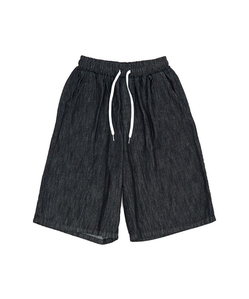 a.p.o.v.(エーピーオービー)の「a.p.o.v. 無加工デニムワイドハーフパンツ(デニムパンツ・メンズ・ネイビー/ブラック・ONESIZE)」の7枚目の写真