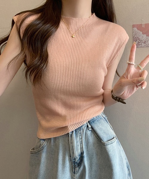 shoppinggo(ショッピングゴー)の「サマーニット 後ろリボン 背中あき(シャツ/ブラウス・レディース・ベージュ/ブラック/ホワイト/キャメル/ピンク・FREE)」の5枚目の写真