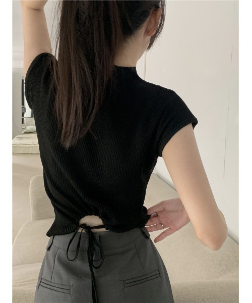 shoppinggo(ショッピングゴー)の「サマーニット 後ろリボン 背中あき(シャツ/ブラウス・レディース・ベージュ/ブラック/ホワイト/キャメル/ピンク・FREE)」の14枚目の写真