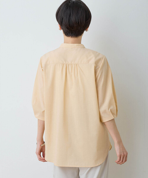 DECOY SINCE 1981（デコイシンスイチキュウハチイチ）の「ピンタックボリュームスリーブリネン混ブラウス（シャツ/ブラウス・レディース・グリーン/オレンジ/ネイビー・9号/11号/13号/15号/17号）」の6枚目の写真