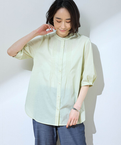 DECOY SINCE 1981（デコイシンスイチキュウハチイチ）の「ピンタックボリュームスリーブリネン混ブラウス（シャツ/ブラウス・レディース・グリーン/オレンジ/ネイビー・9号/11号/13号/15号/17号）」の10枚目の写真