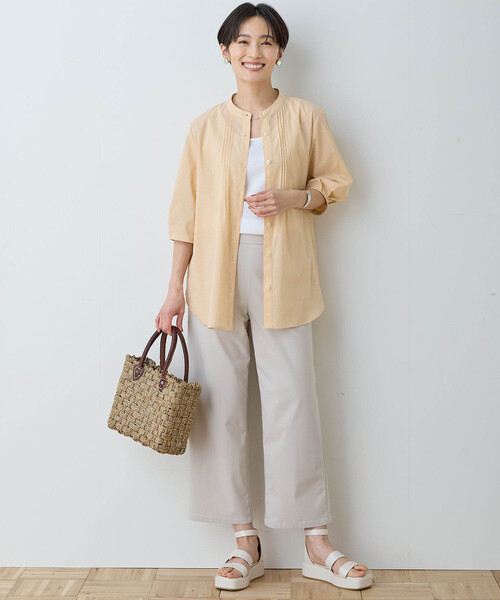 DECOY SINCE 1981（デコイシンスイチキュウハチイチ）の「ピンタックボリュームスリーブリネン混ブラウス（シャツ/ブラウス・レディース・グリーン/オレンジ/ネイビー・9号/11号/13号/15号/17号）」の11枚目の写真