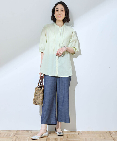 DECOY SINCE 1981（デコイシンスイチキュウハチイチ）の「ピンタックボリュームスリーブリネン混ブラウス（シャツ/ブラウス・レディース・グリーン/オレンジ/ネイビー・9号/11号/13号/15号/17号）」の14枚目の写真