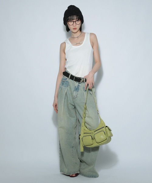PAGEBOY(ページボーイ)の「ネックプレートタンク(タンクトップ・レディース・チャコールグレー/オフホワイト/グリーン系その他4・FREE)」の5枚目の写真
