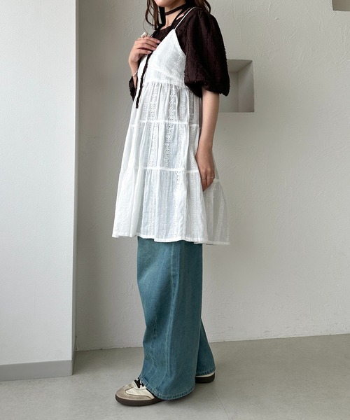 apres jour clair(アプレジュールクレア)の「【apres jour clair】チョーカー付きジャガードフリンジトップス(Tシャツ/カットソー・レディース・アイボリー/ミント/ブラウン系その他・X-LARGE/フリー)」の18枚目の写真