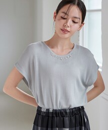 ビジュー付きフレンチニット