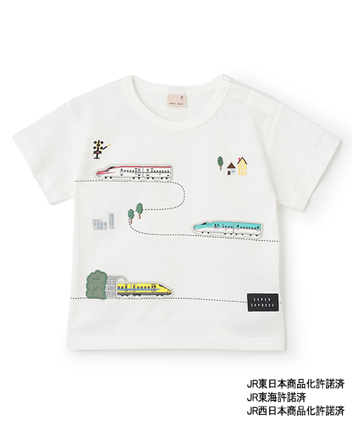 セール】【新幹線】線路半袖Tシャツ（Tシャツ/カットソー）｜petit