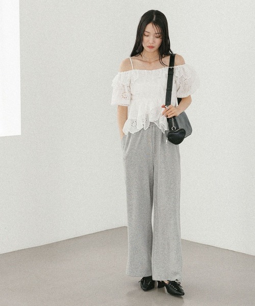 Heather（ヘザー）の「パンチングオフショルブラウス　575764（シャツ/ブラウス・レディース・ブラック/オフホワイト/ブラウン・FREE）」の9枚目の写真