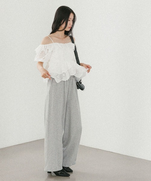 Heather（ヘザー）の「パンチングオフショルブラウス　575764（シャツ/ブラウス・レディース・ブラック/オフホワイト/ブラウン・FREE）」の14枚目の写真