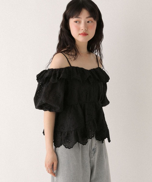 Heather（ヘザー）の「パンチングオフショルブラウス　575764（シャツ/ブラウス・レディース・ブラック/オフホワイト/ブラウン・FREE）」の19枚目の写真