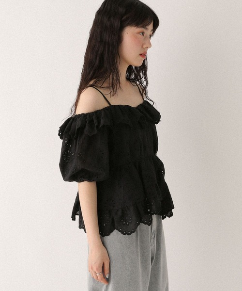 Heather（ヘザー）の「パンチングオフショルブラウス　575764（シャツ/ブラウス・レディース・ブラック/オフホワイト/ブラウン・FREE）」の20枚目の写真