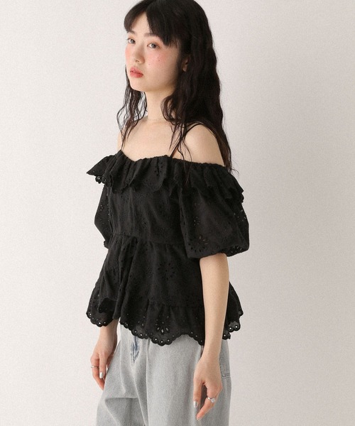 Heather（ヘザー）の「パンチングオフショルブラウス　575764（シャツ/ブラウス・レディース・ブラック/オフホワイト/ブラウン・FREE）」の21枚目の写真