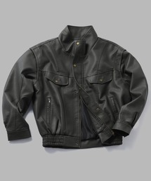 TOBEE（トゥビー）の「【TOBEE】ヴィンテージデザイン PUレザージャケット/ スタンドカラーブルゾン（ブルゾン）」