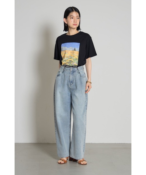 &. NOSTALGIA(アンドドットノスタルジア)の「フラワーフォトプリントTシャツ(Tシャツ/カットソー・レディース・ブラック/オフホワイト・M)」の12枚目の写真