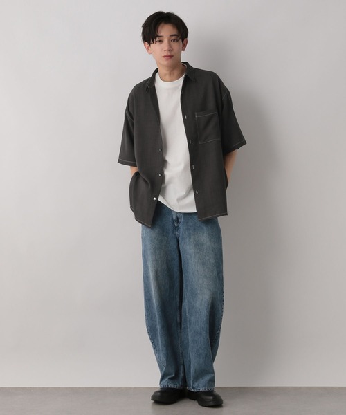 LOWRYS FARM（ローリーズファーム）の「バスケットステッチシャツＳＳ　 523877（シャツ/ブラウス・メンズ・ブラウン/チャコールグレー・MEDIUM/LARGE）」の21枚目の写真