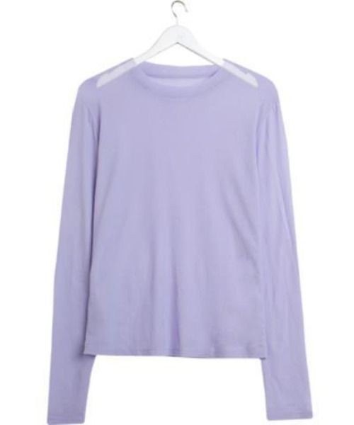 WEGO(ウィゴー)の「WEGO/シースルーレイヤードトップス/カラフルシアートップス春夏秋長袖(Tシャツ/カットソー・レディース・ブラック/イエロー/パープル/ホワイト/グリーン/ピンク・FREE)」の4枚目の写真