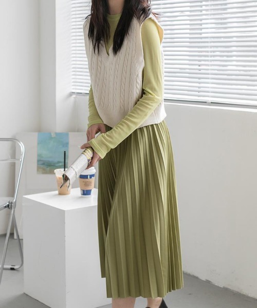 WEGO(ウィゴー)の「WEGO/シースルーレイヤードトップス/カラフルシアートップス春夏秋長袖(Tシャツ/カットソー・レディース・ブラック/イエロー/パープル/ホワイト/グリーン/ピンク・FREE)」の18枚目の写真