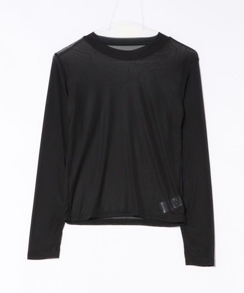 WEGO(ウィゴー)の「WEGO/シースルーレイヤードトップス/カラフルシアートップス春夏秋長袖(Tシャツ/カットソー・レディース・ブラック/イエロー/パープル/ホワイト/グリーン/ピンク・FREE)」の12枚目の写真