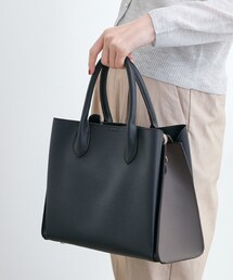 【人間工学】中仕切りバイカラー2WAYトート