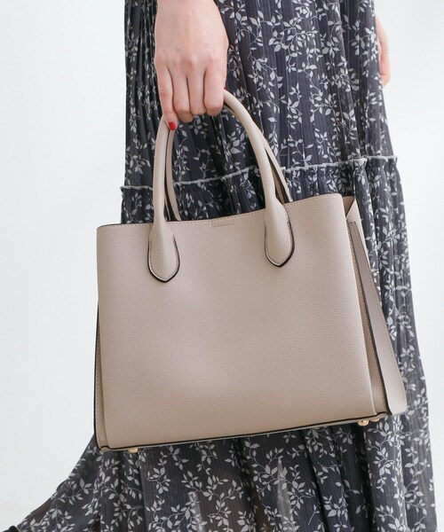 grove（グローブ）の「【人間工学】中仕切りバイカラー2WAYトート（トートバッグ・レディース・ピンク系/ライトグレー系4/グレー系その他5/ブラック系4・00）」の4枚目の写真