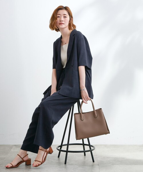 grove（グローブ）の「【人間工学】中仕切りバイカラー2WAYトート（トートバッグ・レディース・ピンク系/ライトグレー系4/グレー系その他5/ブラック系4・00）」の12枚目の写真