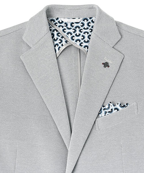 g-stage（ジーステージ）の「清涼＆吸水速乾 バーズアイ ストレッチ テーラードジャケット（セットアップ・メンズ・ライトブルー/ベージュ/ライトグレー・44/48/46/50）」の15枚目の写真