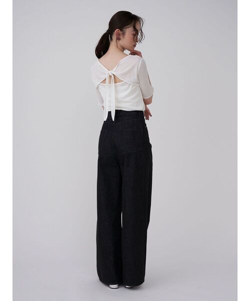 LAGUNAMOON（ラグナムーン）の「2WAYリボンシアーカットプルオーバー（Tシャツ/カットソー・レディース・ブラック/ホワイト/クリーム・FREE）」の5枚目の写真