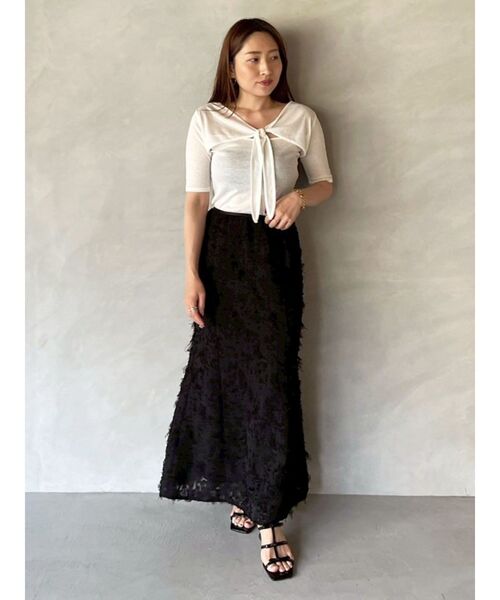 LAGUNAMOON（ラグナムーン）の「2WAYリボンシアーカットプルオーバー（Tシャツ/カットソー・レディース・ブラック/ホワイト/クリーム・FREE）」の15枚目の写真