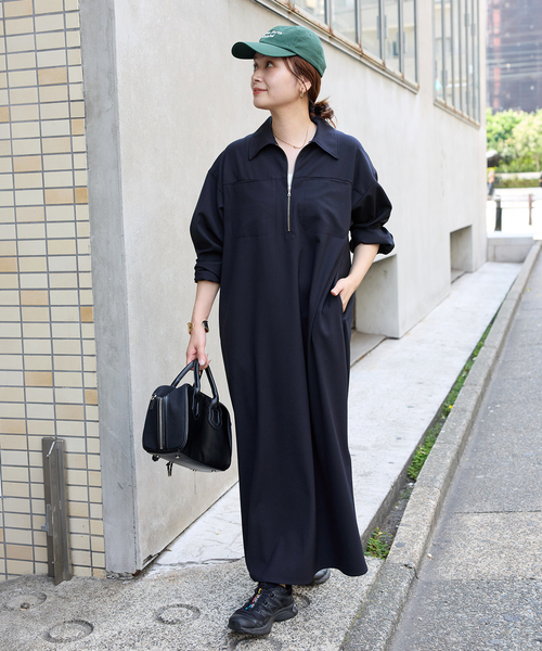 ジャーナルスタンダード　ウーリッシュツイルハーフジップワンピース セール】ウーリッシュツイルハーフジップワンピース（ワンピース