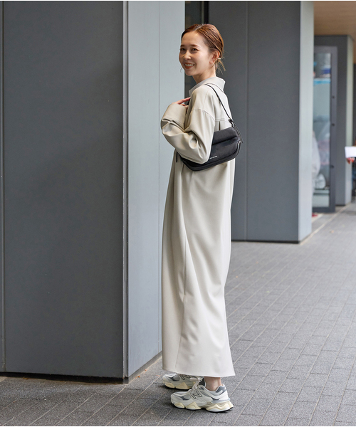 セール】ウーリッシュツイルハーフジップワンピース（ワンピース