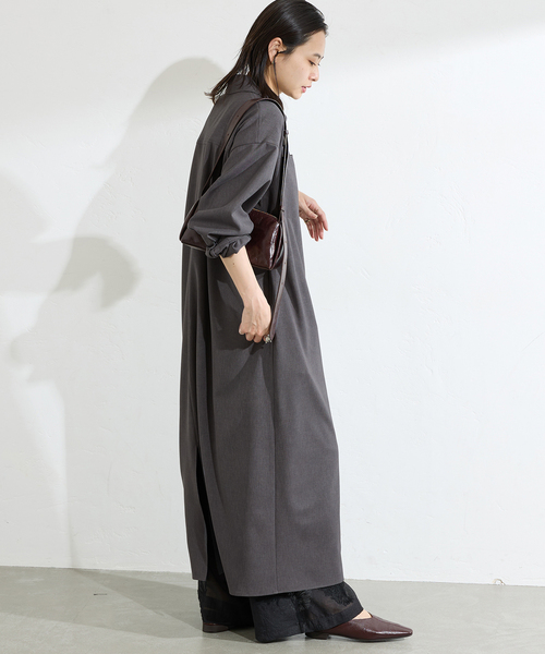 JOURNAL STANDARD（ジャーナルスタンダード）の「ウーリッシュツイルハーフジップワンピース（ワンピース・レディース・チャコールグレー/アイボリー/ネイビー・FREE）」の18枚目の写真