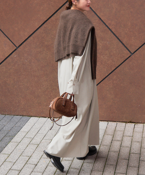 JOURNAL STANDARD（ジャーナルスタンダード）の「ウーリッシュツイルハーフジップワンピース（ワンピース・レディース・チャコールグレー/アイボリー/ネイビー・FREE）」の9枚目の写真