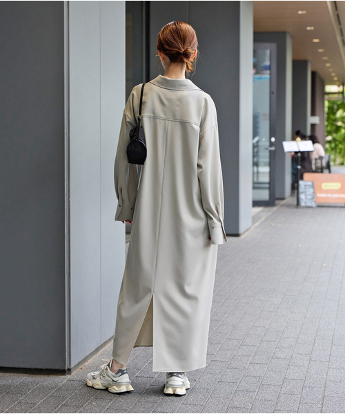 JOURNAL STANDARD（ジャーナルスタンダード）の「ウーリッシュツイルハーフジップワンピース（ワンピース・レディース・チャコールグレー/アイボリー/ネイビー・FREE）」の7枚目の写真