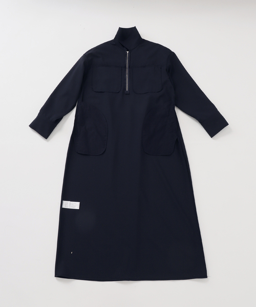 セール】ウーリッシュツイルハーフジップワンピース（ワンピース