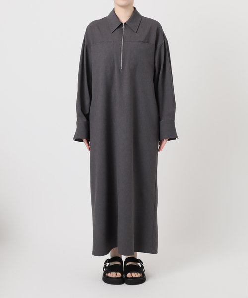 セール】ウーリッシュツイルハーフジップワンピース（ワンピース