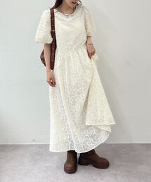 【3色展開】フラワーレースワンピース
