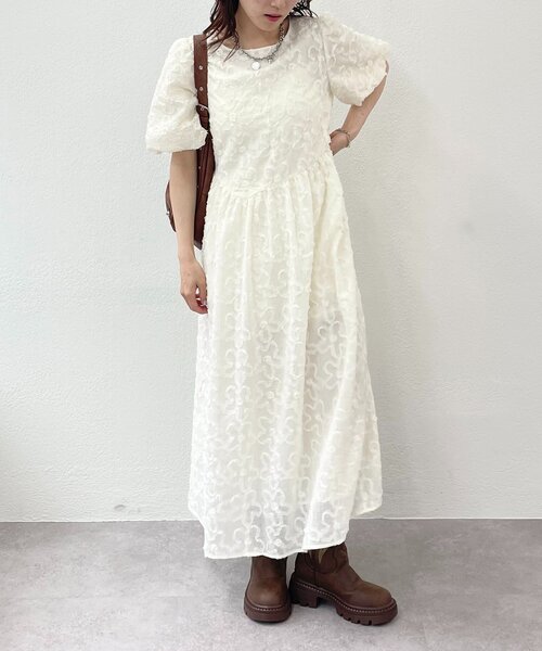 3色展開】フラワーレースワンピース（ワンピース）｜w closet