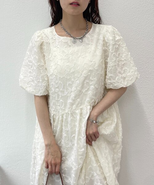 3色展開】フラワーレースワンピース（ワンピース）｜w closet