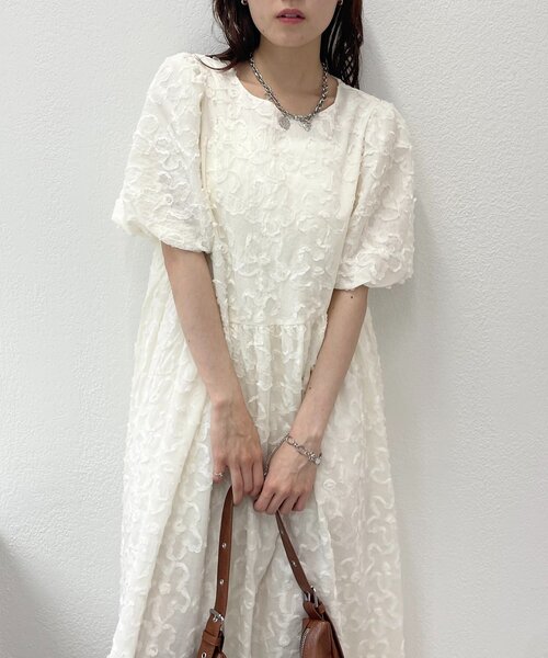 3色展開】フラワーレースワンピース（ワンピース）｜w closet