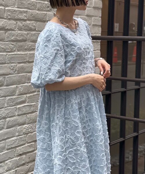 美品 セルフポートレイト 総レースロングワンピース 水色 花柄 UK8 美品 セルフポートレイト 総レースロングワンピース 水色 花柄