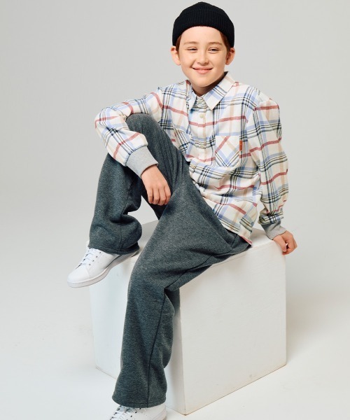 KRIFF MAYER Kid's Collection（クリフメイヤーキッズコレクション）の「ハッピーチェックシャツ（シャツ/ブラウス・キッズ・レッド/ブラック/オフホワイト/カーキ・140/130/120/150/170/160）」の12枚目の写真