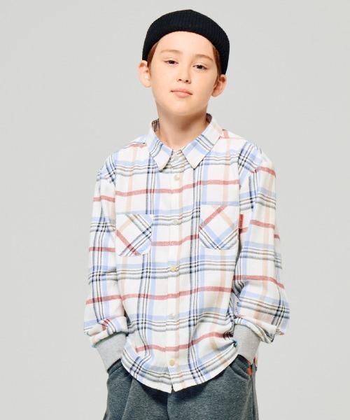 KRIFF MAYER Kid's Collection（クリフメイヤーキッズコレクション）の「ハッピーチェックシャツ（シャツ/ブラウス・キッズ・レッド/ブラック/オフホワイト/カーキ・140/130/120/150/170/160）」の11枚目の写真