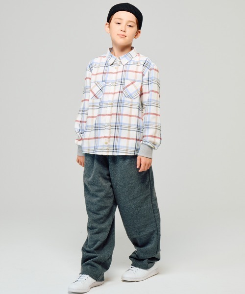 KRIFF MAYER Kid's Collection（クリフメイヤーキッズコレクション）の「ハッピーチェックシャツ（シャツ/ブラウス・キッズ・レッド/ブラック/オフホワイト/カーキ・140/130/120/150/170/160）」の13枚目の写真
