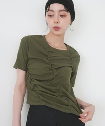 シャーリングギャザーTシャツ