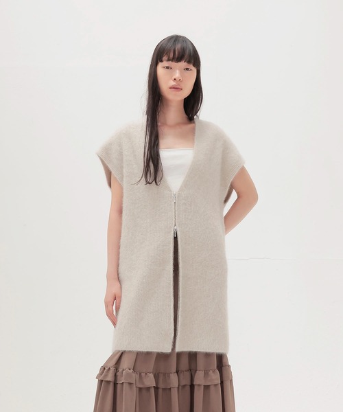 DRESSLAVE(ドレスレイブ)の「yak fox zip gilet(ヤクフォックスジップジレ)(ベスト・レディース・チャコールグレー/ホワイト・38)」の2枚目の写真