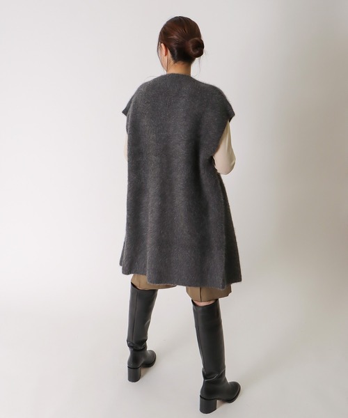 DRESSLAVE(ドレスレイブ)の「yak fox zip gilet(ヤクフォックスジップジレ)(ベスト・レディース・チャコールグレー/ホワイト・38)」の12枚目の写真