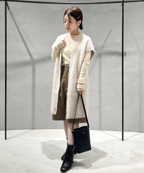 DRESSLAVE(ドレスレイブ)の「yak fox zip gilet(ヤクフォックスジップジレ)(ベスト・レディース・チャコールグレー/ホワイト・38)」の20枚目の写真