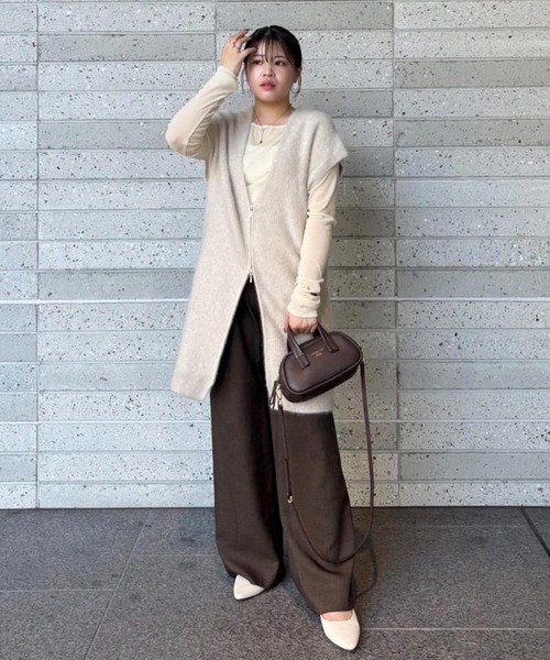 DRESSLAVE(ドレスレイブ)の「yak fox zip gilet(ヤクフォックスジップジレ)(ベスト・レディース・チャコールグレー/ホワイト・38)」の21枚目の写真