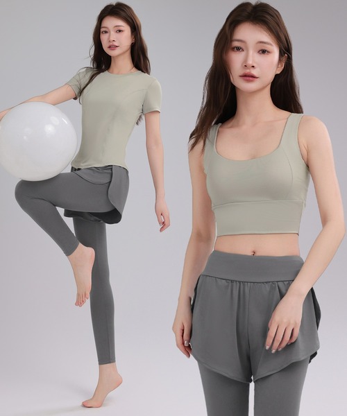 lulu lemon ★ キャミブラ&レギンスセットアップ ヨガ ピラティス 黒 セール】レディース 半袖ヨガトップス+ブラ+ショートパンツ+