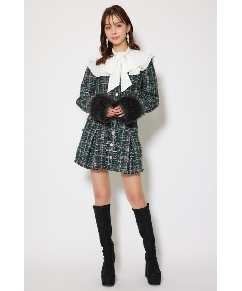 セール】【セットアップ対応】2WAYツイードショートジャケット 秋服